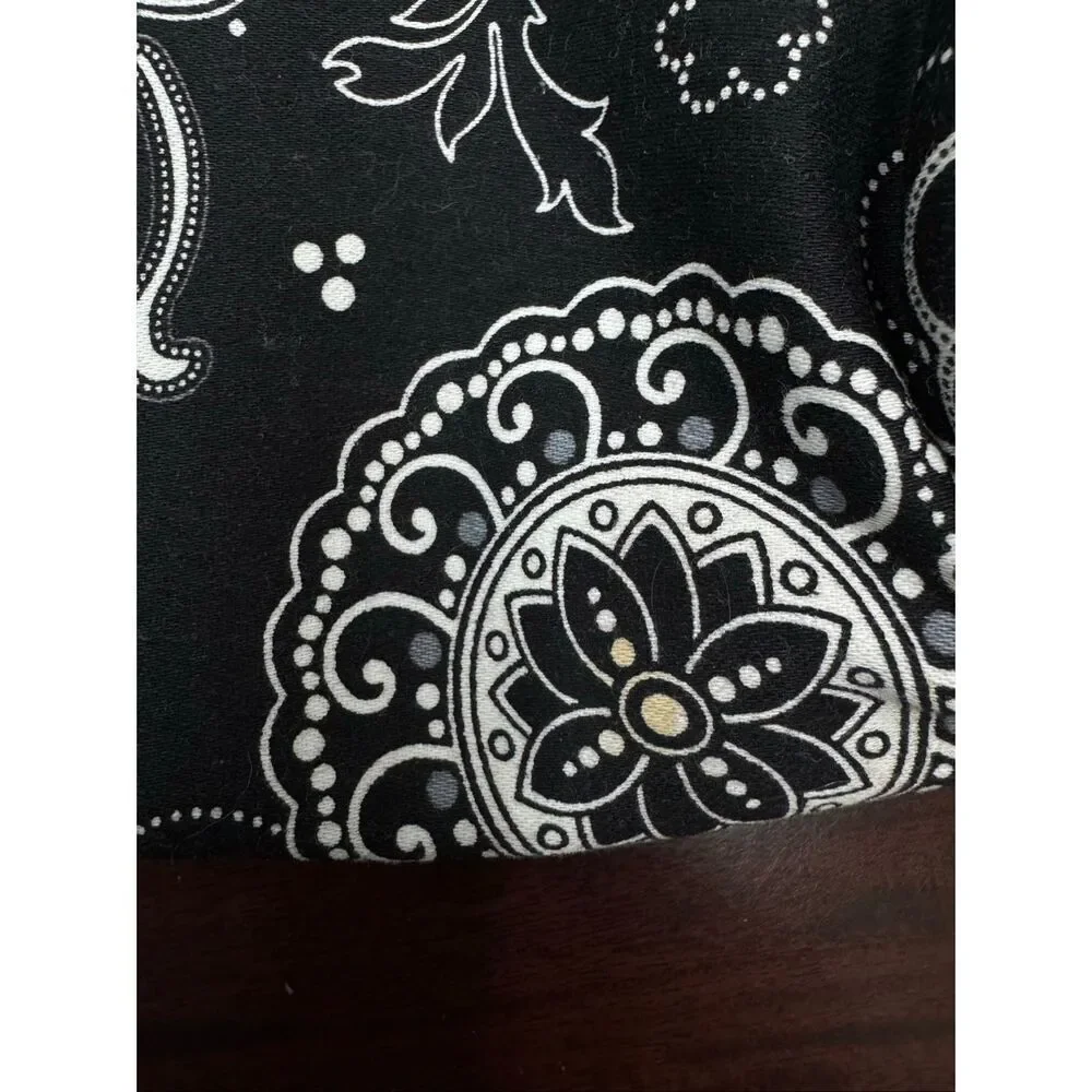 Thirty-One Black and White Floral Print Cosmetic Bag